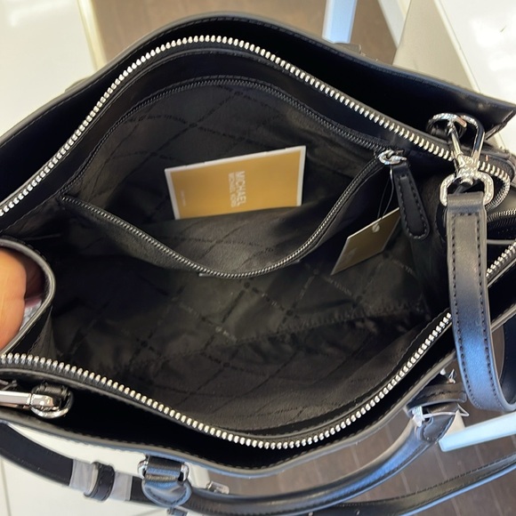 Michael Kors Sheila Medium Signature Logo and Metallic Satchel Crossbody CZ NWT - Picture 6 of 16